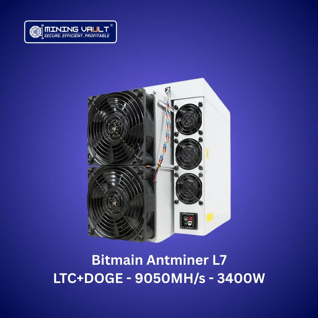 Antminer L7 de Bitmain pour minage de cryptomonnaies LTC et DOGE, 9050MH/s, 3400W, ventilateurs visibles