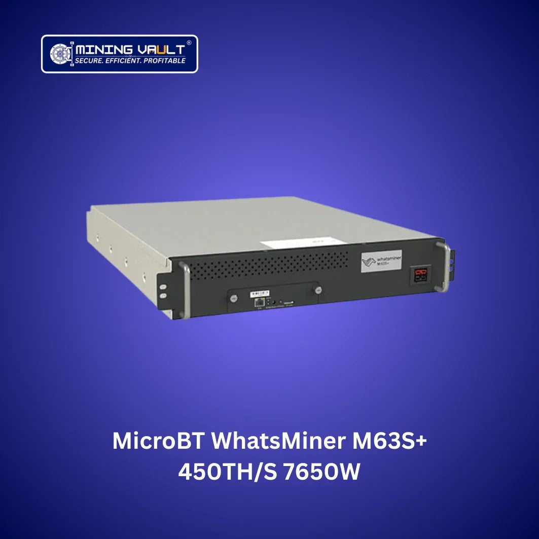 MicroBT WhatsMiner M63S+ mineur de cryptomonnaie haute performance 450TH/S 7650W fond bleu